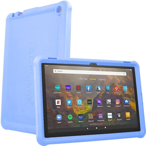 TECHGEAR Schutzhülle für Amazon Fire HD 25,4 cm (10 Zoll) / HD 10 Kids 13. Generation / 2023, robuste, stoßfeste, weiche Silikon-Schutzhülle mit Displayschutzfolie, für Kinder und Schule geeignet von TECHGEAR