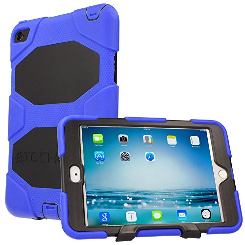 TECHGEAR Schutzhülle für Apple iPad Mini 4 - Robuste Heavy Duty Schutzhülle Design Stoßfester Überlebenszeit mit abnehmbaren Ständer Schule, Kids, Bauunternehmer Fall - Blau von TECHGEAR
