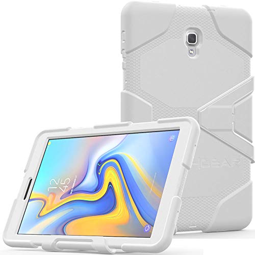 TECHGEAR Schutzhülle für Samsung Galaxy Tab A 10.5 Zoll (SM-T590 Series) Robuste Schutzhülle Design Stoßfester Panzer Überlebenszeit mit abnehmbaren Ständer Schule, Kids, Bauunternehmer Fall - Weiß von TECHGEAR