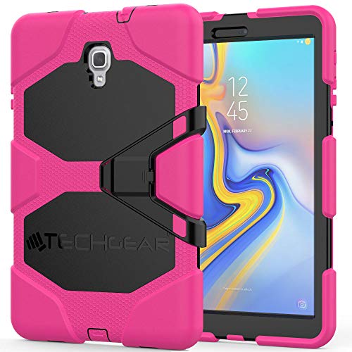 TECHGEAR Schutzhülle für Samsung Galaxy Tab A 10.5 Zoll (SM-T590 Series) Robuste Schutzhülle Design Stoßfester Panzer Überlebenszeit mit abnehmbaren Ständer Schule, Kids, Bauunternehmer Fall - Rosa von TECHGEAR