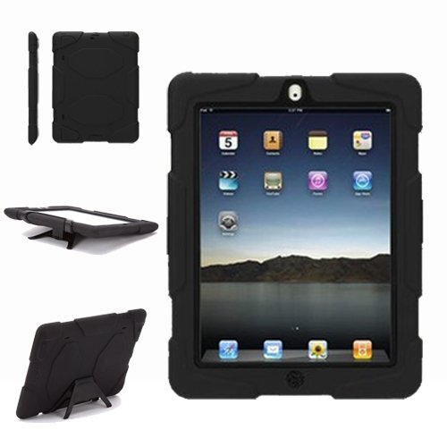 TECHGEAR Schutzhülle für iPad 2/3 / 4 - Robuste Heavy Duty Schutzhülle Panzer Überlebenszeit mit abnehmbaren Ständer Schule, Kids, Bauunternehmer Fall - Schwarz von TECHGEAR