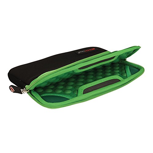 TECHGEAR [Sentinel Pro Sleeve 7] Schmale Schutzhülle aus Neopren mit Reißverschluss und Anti-Shock Bubble-Innenausstattung für Samsung Galaxy Tab A 7", Tab 3 7.0, Tab 4 7.0, Acer Iconia 7" - Grün von TECHGEAR