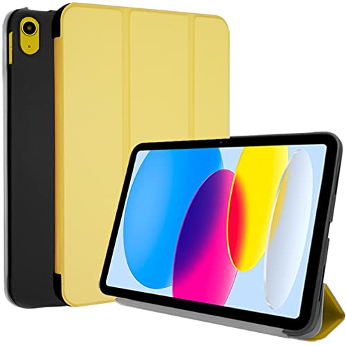 TECHGEAR Smart Case iPad 10 2022 10. Generation hülle (10.9 Zoll) Schlanke Trifold Schutzhülle Ständer [Automatische Ruhe/Aufwachfunktion] - Gelb von TECHGEAR
