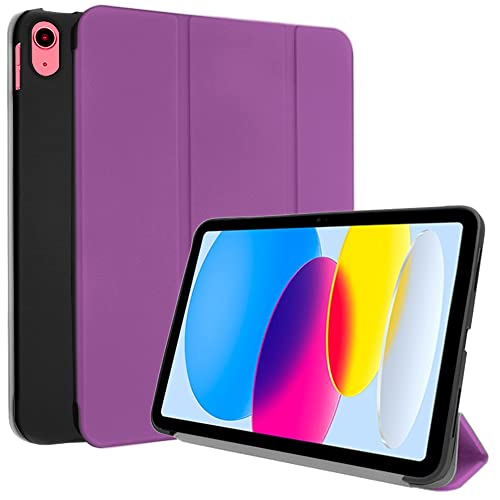 TECHGEAR Smart Case iPad 10 2022 10. Generation hülle (10.9 Zoll) Schlanke Trifold Schutzhülle Ständer [Automatische Ruhe/Aufwachfunktion] - Lila von TECHGEAR