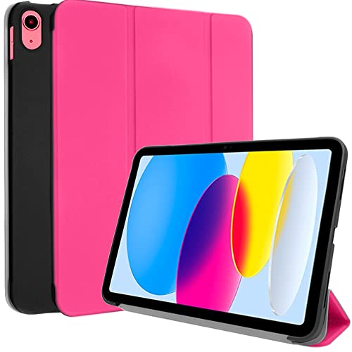 TECHGEAR Smart Case iPad 10 2022 10. Generation hülle (10.9 Zoll) Schlanke Trifold Schutzhülle Ständer [Automatische Ruhe/Aufwachfunktion] - Rosa von TECHGEAR