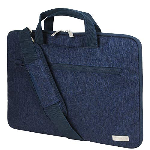 TECHGEAR Tasche für 14-14,6 Laptops - Tragbare Multifunktions Laptop hülle mit verstellbarem Schultergurt, Gepäckriemen und unterdrückbaren Griffen, Tragbarer Organizer Case mit Taschen - Blau von TECHGEAR