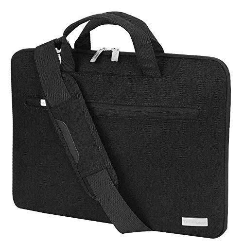 TECHGEAR Tasche für 15-15,6 Laptops - Tragbare Multifunktions Laptop hülle mit verstellbarem Schultergurt, Gepäckriemen und unterdrückbaren Griffen, Tragbarer Organizer Case mit Taschen - Schwarz von TECHGEAR