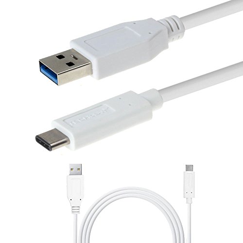 TECHGEAR USB C Kabel 1m, (10 Gbit/s / 3A) USB 3.1 Datenkabel Ladekabel Für USB Typ C Geräte, LG Ultra Tab, W41 Pro, W41+, W41, W11, K92 5G, K62, Q52, K52, K42, K71 Wing 5G, Weiß von TECHGEAR