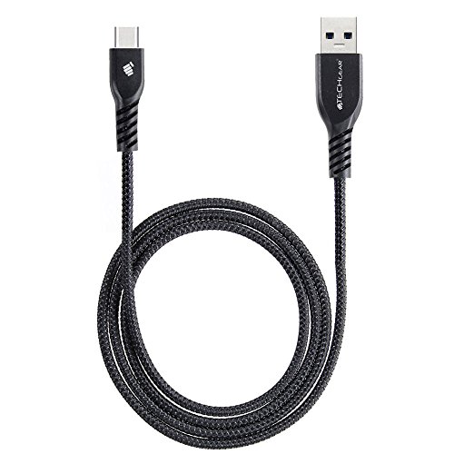 TECHGEAR USB C Kabel 1 Meter Typ C Geflochtene Ladekabel und Synchronisation Kabel Kompatible mit Samsung Tab A9/A9 Plus 11, Tab A8 10.5, Tab A7, S6 Lite, Tab S7 S8 S9 FE/Plus/Ultra - Schwarz von TECHGEAR