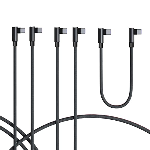 TECHGEAR USB C auf USB C Kabel (3 Stück 30cm+1M+2M) Winkelstecker 90 Grad Schnellladekabel, kompatibel mit Samsung Note 20 S23 S22 A14 A53 5G, Xiaomi 13 12 Oppo Reno 8 OnePlus 11 Pixel 7 Moto G13 usw von TECHGEAR