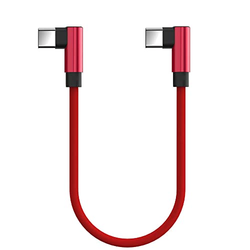 TECHGEAR USB C auf USB C Kabel 30cm Winkelstecker 90 Grad Schnellladekabel, kompatibel mit Samsung S24 S23 S22 S21 FE/Plus/Ultra A15 A14 A24 A25 A35 A54 A55 5G, Xiaomi, Oppo, OnePlus, Google Pixel usw von TECHGEAR