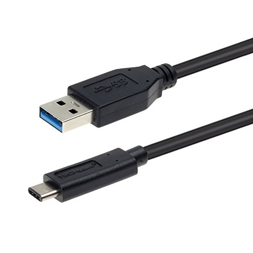 TECHGEAR USB C auf USB Kabel 3.1 Schnelllade und Datenübertragungskabel (30 cm) kompatibel mit iPad Pro 11 & Pro 12.9 2021/2020/2018, alle MacBook & MacBook Pro mit Typ C Anschluss und Mehr [Schwarz] von TECHGEAR