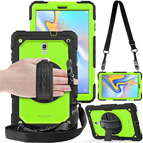 TECHGEAR Utility Hülle für Samsung Galaxy Tab A 10,5 Zoll [SM-T590 Serie] Robust Heavy Duty Stoßfeste Schutzhülle mit 360 Grad Schwenkständer Hand- und Schultergurt mit eingebaut Bildschirm -Grün von TECHGEAR