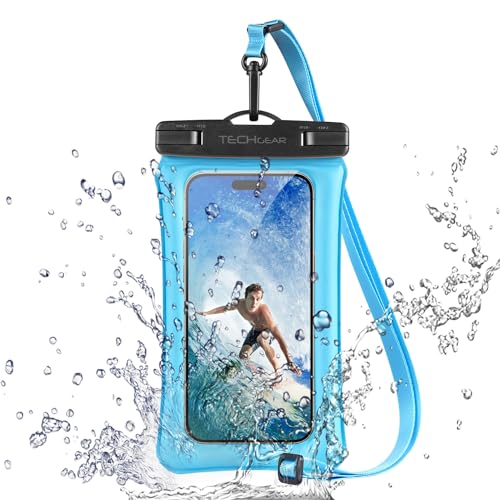 TECHGEAR Wasserdichte Handytasche, IPX8 schwimmende Hülle zum Schwimmen, wasserdichte Handytasche mit Umhängeband, kompatibel mit iPhone 16e, 16, 15, 14, 13, Samsung Galaxy S25, S24, S23, S22+, S21 TECHGEAR Wasserdichte Handytasche, IPX8 schwimmende Hülle zum Schwimmen, wasserdichte Handytasche mit Umhängeband, kompatibel mit iPhone 16e, 16, 15, 14, 13, Samsung Galaxy S25, S24, S23, S22+, S21 von TECHGEAR