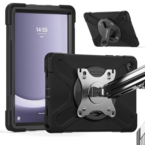 TECHGEAR X-Case mit VESA 75 x 75 mm Löchern für Samsung Galaxy Tab A9 Plus 27,9 cm (11 Zoll) (SM-X210 / SM-X215), robuste Tablet-Hülle mit 360-Grad-Ständer, funktioniert mit VESA 75 mm von TECHGEAR