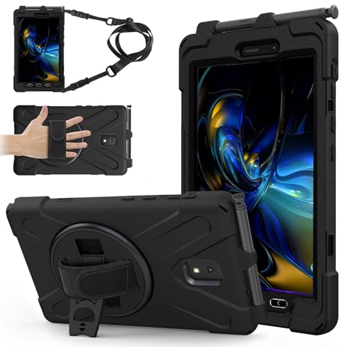 TECHGEAR X Hülle Kompatibel mit Samsung Galaxy Tab Active 3 / Tab Active 5 (8 Zoll) (T570/X306 Serie) Robust Stoßfest Outdoor Schutzhülle mit 360 Grad ständer, Hand Schultergurt, Eingebaut Bildschirm von TECHGEAR