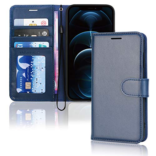 TECHGEAR iPhone 12 Pro Max Hülle Leder - PU Leder Flip Hülle Schutzhülle Ledertasche mit Ständer und Handschlaufe - Blau, Kompatibel mit iPhone 12 Pro Max TECHGEAR iPhone 12 Pro Max Hülle Leder - PU Leder Flip Hülle Schutzhülle Ledertasche mit Ständer und Handschlaufe - Blau, Kompatibel mit iPhone 12 Pro Max von TECHGEAR
