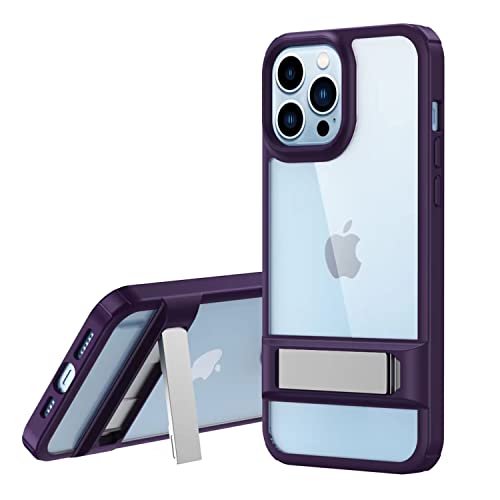 TECHGEAR iPhone 14 Hülle mit Ständer [Fusion Armor] Robuster Premium Hybrid Schutzständer, Schutz Hülle mit Durchsichtiger Rückseite (kabelloses Laden) für iPhone 14 6,1 Zoll – Lila von TECHGEAR