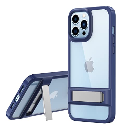 TECHGEAR iPhone 14 Hülle mit Ständer [Fusion Armor] Robuster Premium Hybrid Schutzständer, Schutz Hülle mit Durchsichtiger Rückseite (kabelloses Laden) für iPhone 14 6,1 Zoll – Navy von TECHGEAR