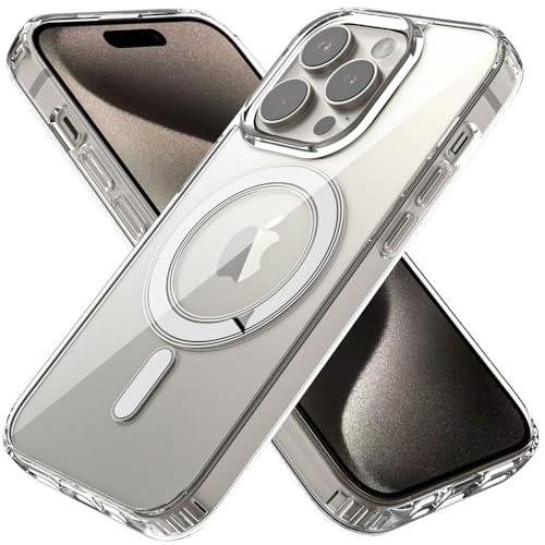 TECHGEAR iPhone 15 Pro Magnetische Hülle [Fusion HD] Stoßfest, kratzfest, schlank & leicht, Hybrid-Fallschutz, Gel-Stoßfänger & transparente harte Rückseite, kompatibel mit MagSafe Case Cover für von TECHGEAR