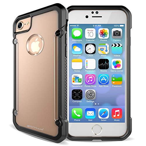 TECHGEAR iPhone 8 iPhone 7 Hülle - [Fusion Armor] Schlanker Hybrid, widerstandsfähiger Schutz, Stoßfänger-Hülle, Stoßfest, TPU-Schutzhülle Kompatibel mit Apple iPhone 8/7 Case (Frost/Schwarz) von TECHGEAR