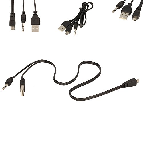 Techgear 2-in-1-Kabel, Mikro-USB zu USB/3,5 mm Aux, Standard-Audio-Klinke, kompatibel mit vielen Lautsprechern/MP3-Playern/MP4-Playern etc. von TECHGEAR