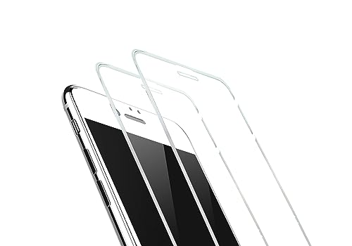 TECHKUN 2 Stück 3D Full Screen Panzerfolie HD Displayschutzfolie 9H Härte Glas Folie für iPhone 8/7/6S/6 (4.7Zoll) - weiß von TECHKUN