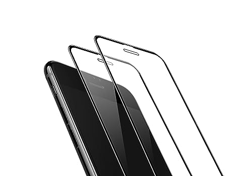 TECHKUN 2 Stück 3D Schutzfolie für Schutz Glas für iPhone 6 / 6s / 7/8 (4.7 Zoll) - Schwarz von TECHKUN