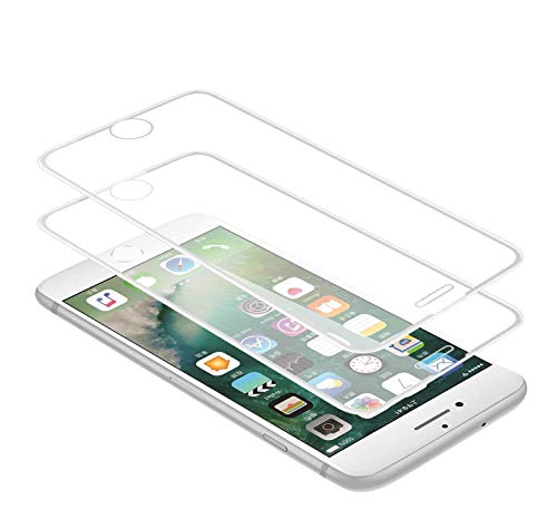 TECHKUN 2 Stück 3D Schutzfolie für iPhone 8 Plus / 7 Plus / 6s Plus / 6 Plus (5.5 Zoll) - Weiß von TECHKUN