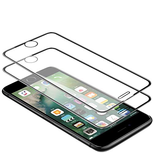 TECHKUN Hartglas für Schutzfolie für iPhone 6 Plus/6S Plus/7 Plus/8 Plus (2 Stück) Schwarz von TECHKUN