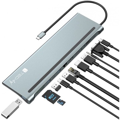 Docking-station-USB-C-12-in-1-MST -- von TECHLY