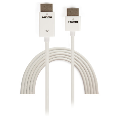 HDMI High Speed mit Ethernet Ultra Slim -- Kabel, weiß, 1 m HDMI High Speed mit Ethernet Ultra Slim -- Kabel, weiß, 1 m von TECHLY