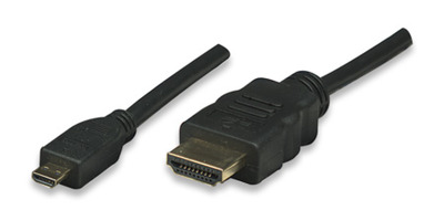 HDMI Kabel High Speed mit Ethernet und -- Micro D, schwarz, 3 m HDMI Kabel High Speed mit Ethernet und -- Micro D, schwarz, 3 m von TECHLY