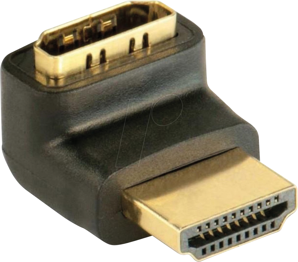 IADAP-HDMI-L - Adapter, HDMI Stecker auf HDMI Buchse, 90°, unten von TECHLY