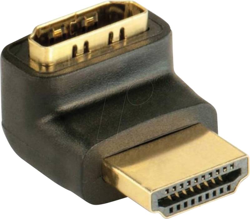 IADAP-HDMI-L - Adapter, HDMI Stecker auf HDMI Buchse, 90°, unten von TECHLY