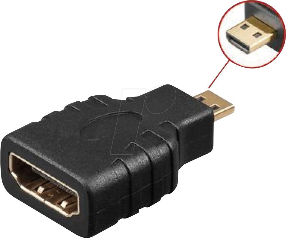 IADAP-HDMI-MD - Adapter, HDMI Buchse auf HDMI Micro D Stecker von TECHLY