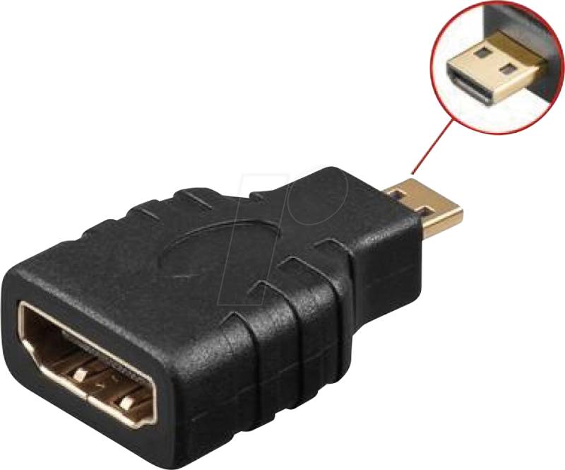 IADAP-HDMI-MD - Adapter, HDMI Buchse auf HDMI Micro D Stecker von TECHLY