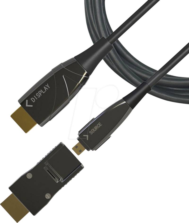ICOC-HDMIHY2D010 - Aktiv Optisches HDMI Kabel (AOC), 4K 60Hz, Micro D > HDMI A, 10 von TECHLY