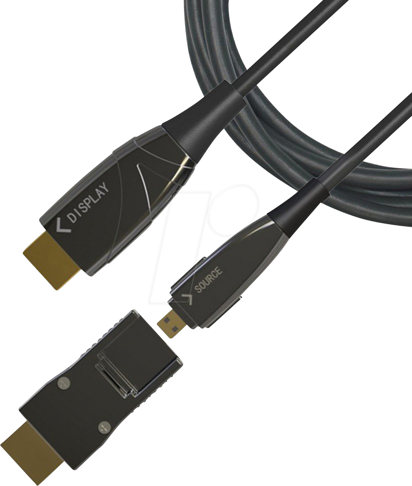 ICOC-HDMIHY2D020 - Aktiv Optisches HDMI Kabel (AOC), 4K 60Hz, Micro D > HDMI A, 12 von TECHLY