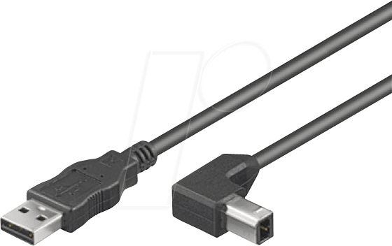 ICOC-U-AB-10-ANG - USB 2.0 Kabel A-Stecker > B-Stecker 90° gewinkelt, 1,0m von TECHLY