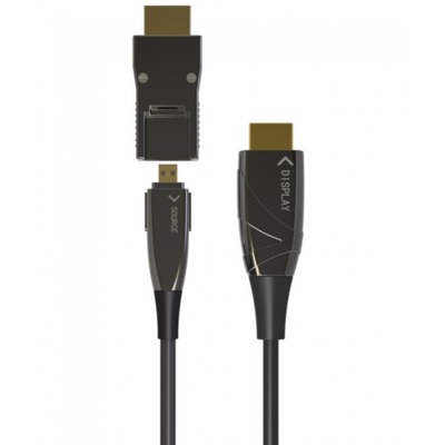 Micro HDMI 4K 60Hz AOC LWL Kabel 100m -- Micro HDMI 4K 60Hz AOC LWL Kabel 100m -- von TECHLY