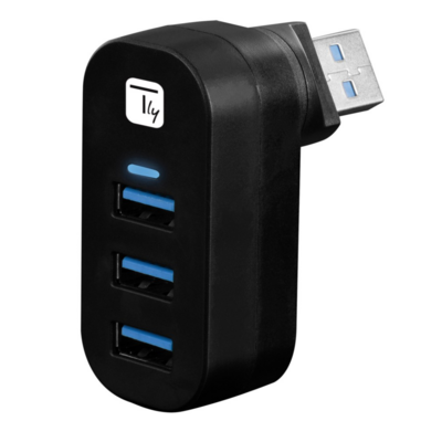 Techly Mini-Dreh-Hub 3x USB 3.0 -- von TECHLY