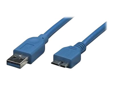 Techly USB3.0 Kabel Stecker Typ A-Stecker Micro B, 0.5m blau von TECHLY