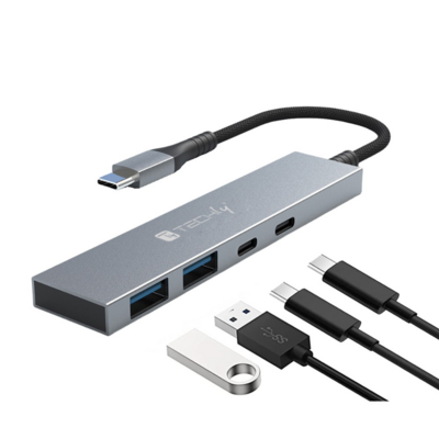 Techly USB3.2 Slim Hub 2x USB-A und 2x USB-C -- Techly USB3.2 Slim Hub 2x USB-A und 2x USB-C -- von TECHLY