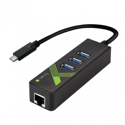 USB3.1 Typ-C Konverter auf 1x RJ45  -- Buchse & 3x USB3.0 A Buchse von TECHLY