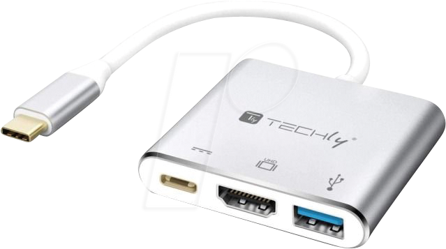 USB31-HDMIPTY - Adapter USB C  > USB+HDMI+PD, 4K@30Hz, 0,1 m von TECHLY