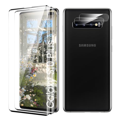 [2+2 Stück] Schutzfolie für Samsung Galaxy S10 Plus, Panzerfolie HD Clear Displayschutz, HD Fingerabdruck Kostenlos, Anti-Kratzen Schutzfolie Panzerfolie, Berührungsempfindlich von TECHO