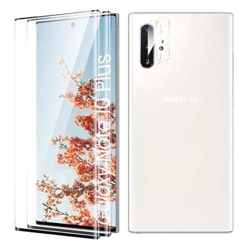Displayschutzfolie für Samsung Galaxy Note 10 Plus, Blasenfrei, Fall Freundlich, Kante an Kante, Ultra-HD Schutzfolie Displayschutzfolie, 2 Stück Schutzfolie und 2 Stück Kameraschutz Displayschutzfolie für Samsung Galaxy Note 10 Plus, Blasenfrei, Fall Freundlich, Kante an Kante, Ultra-HD Schutzfolie Displayschutzfolie, 2 Stück Schutzfolie und 2 Stück Kameraschutz von TECHO
