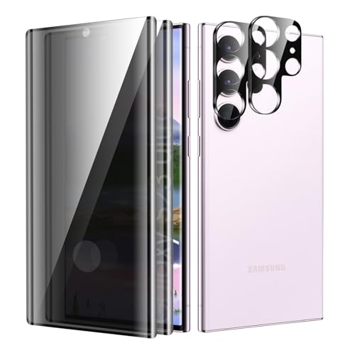 Sichtschutz Schutzfolie für Samsung Galaxy S23 Ultra, [2 Stück] Anti Spy Displayschutzfolie, Hüllenfreundlich Privacy Schutzfolie, Blasenfrei Privatsphäre Schutzfolie, 9H Härte von TECHO
