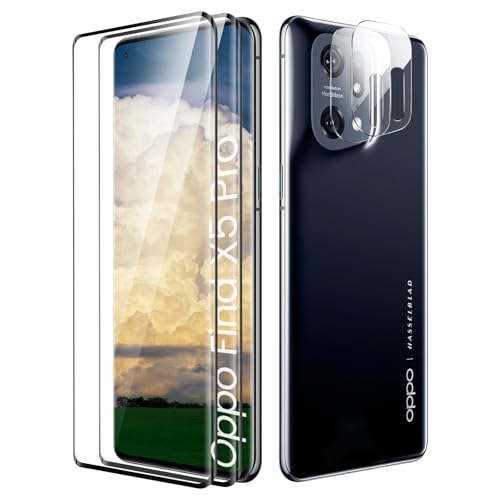 TECHO [2+2 Stück] Schutzfolie für OPPO Find X5 Pro, Panzerfolie HD Clear Displayschutz, HD Fingerabdruck Kostenlos, Anti-Kratzen Schutzfolie Panzerfolie, Berührungsempfindlich von TECHO